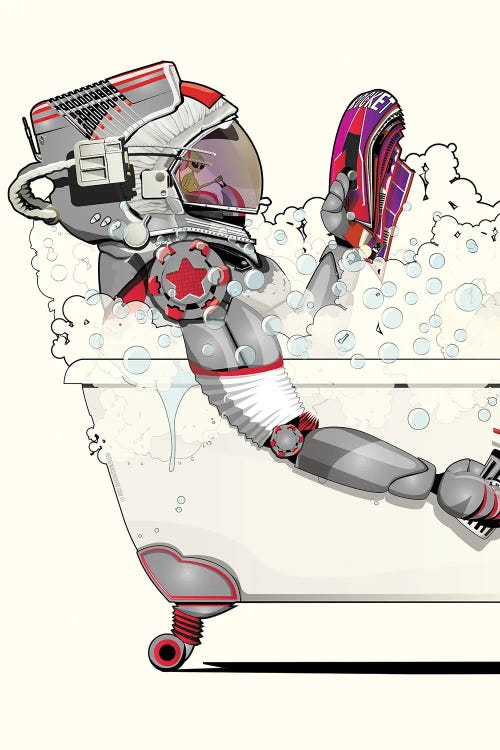 Space Robot In The Bath