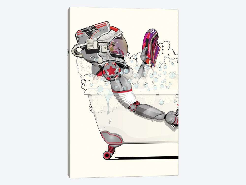 Space Robot In The Bath by WyattDesign 1-piece Canvas Print