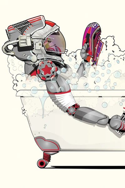 Space Robot In The Bath