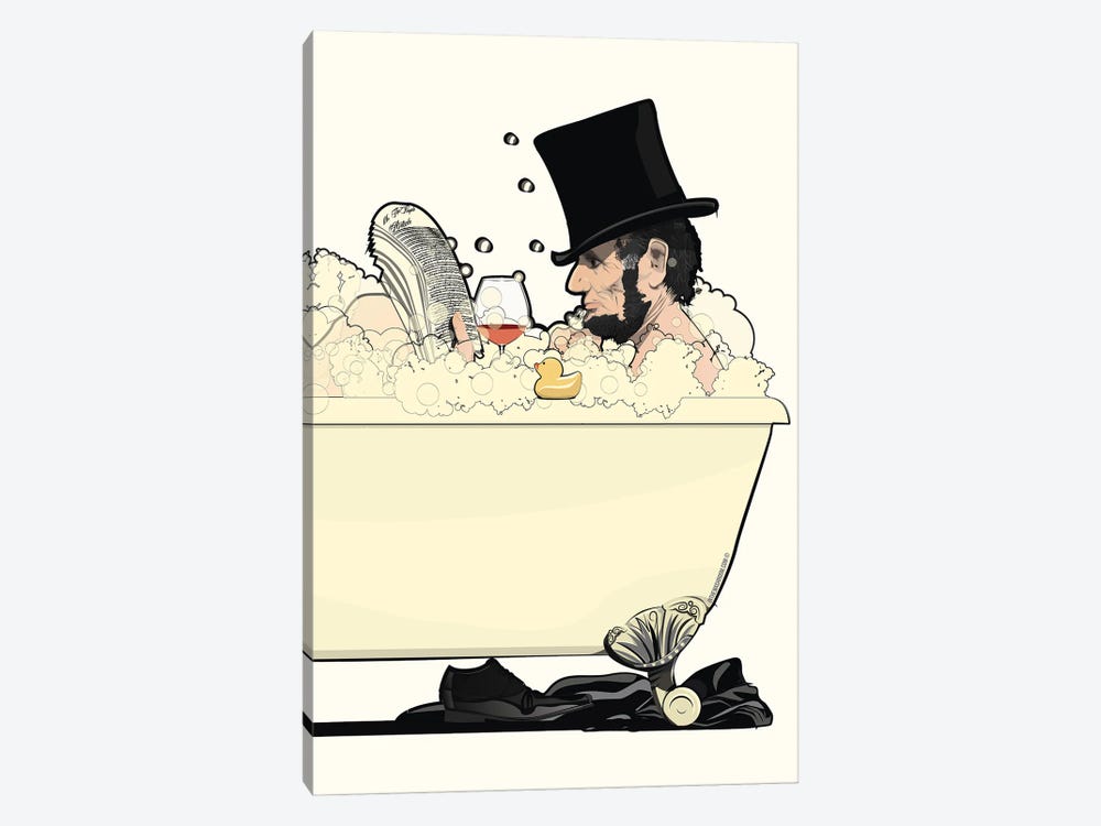 Abraham Lincoln In The Bath by WyattDesign 1-piece Canvas Wall Art