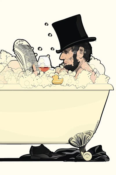 Bathroom Humor: Abraham Lincoln In The Bath by WyattDesign