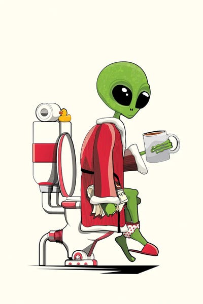 Aliens: Space Alien On The Toilet by WyattDesign
