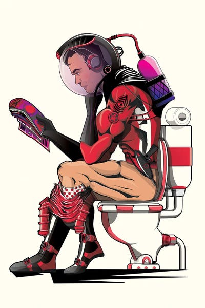 Reading: Space Astronaut On The Toilet by WyattDesign