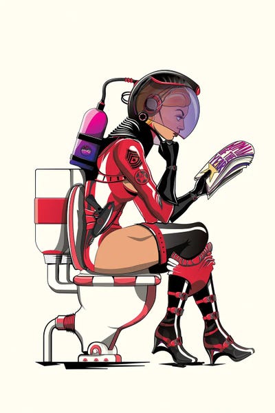 Reading: Astronaut On The Toilet by WyattDesign