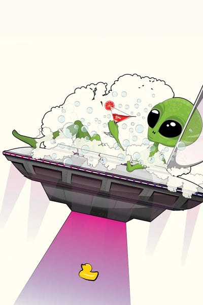 WyattDesign: Space Alien In The Bath by WyattDesign