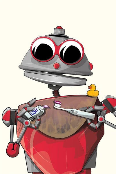 Robots: Space Robot Brushing Teeth by WyattDesign