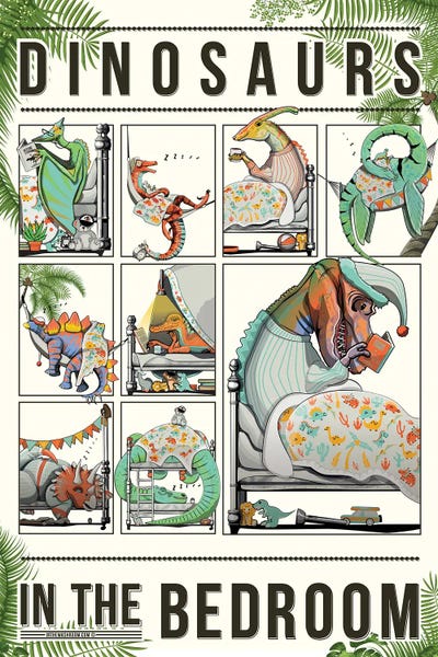 Prehistoric Animals: Dinosaurs In Bed by WyattDesign