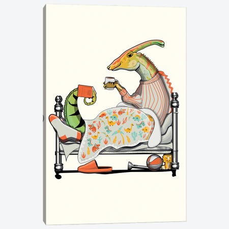 Parasaurolophus In Bed Canvas Print #WYD133} by WyattDesign Canvas Artwork