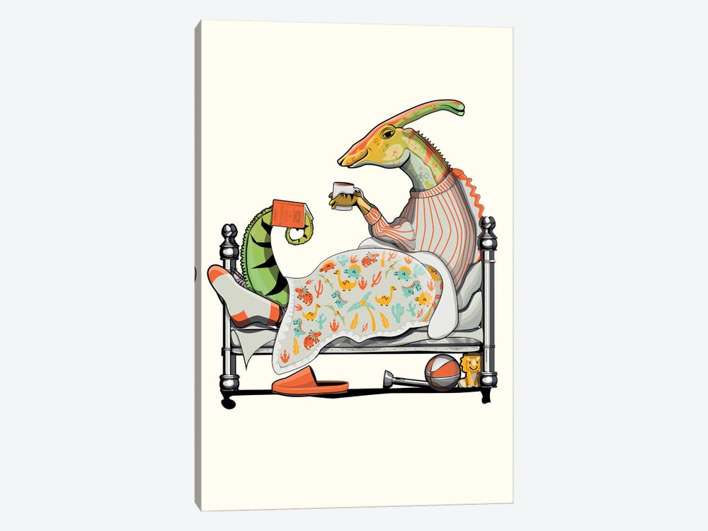 Parasaurolophus In Bed by WyattDesign 1-piece Art Print