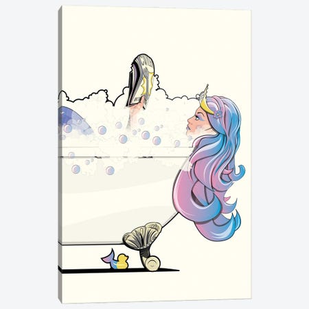 Mermaid In The Bath Canvas Print #WYD139} by WyattDesign Canvas Wall Art