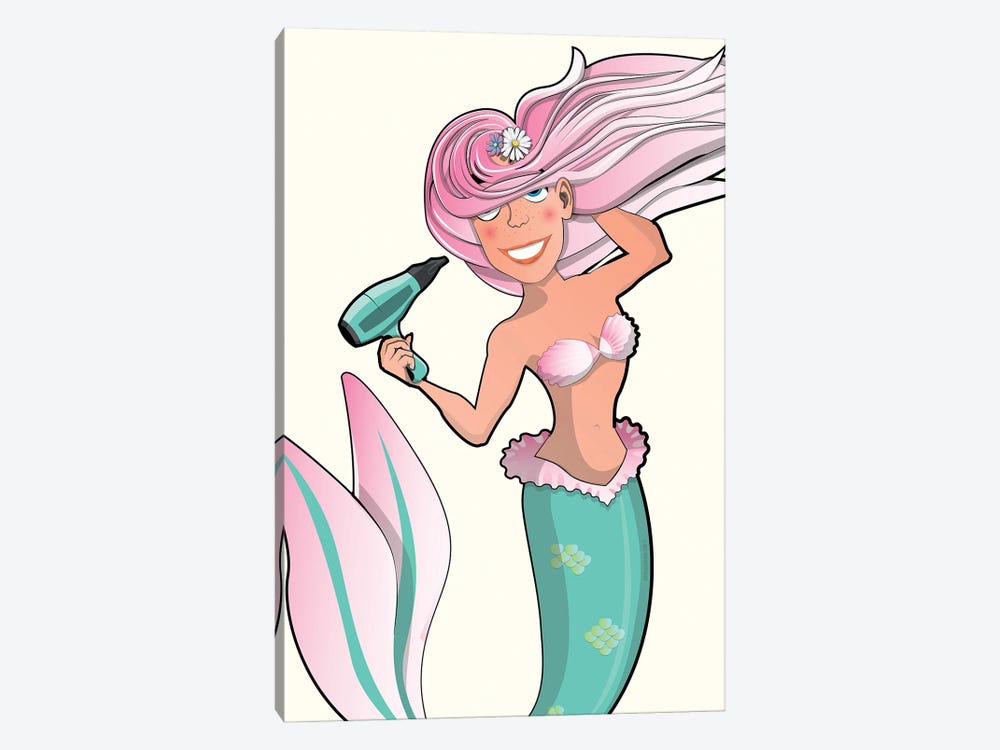 Mermaid Drying Hair by WyattDesign 1-piece Canvas Art Print