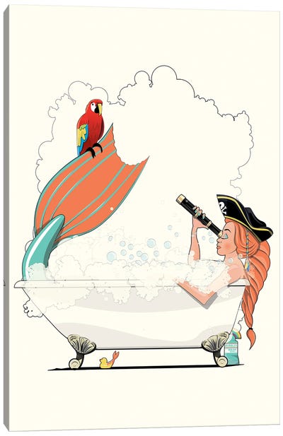 Mermaid Pirate Canvas Art Print - Mermaid Art
