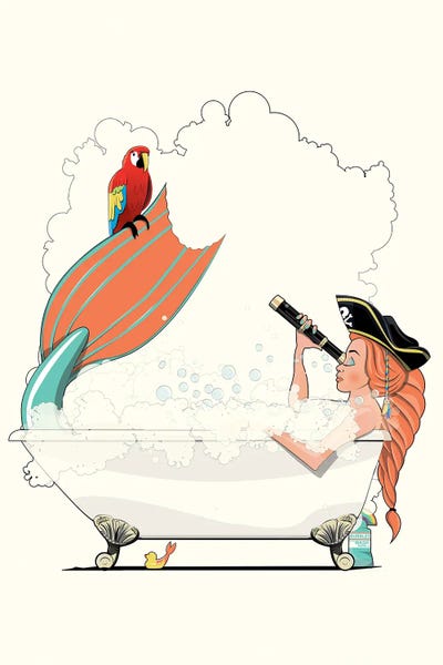 Bathroom Break: Mermaid Pirate by WyattDesign