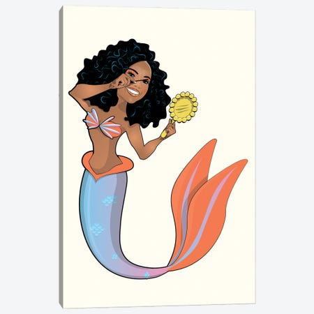 Mermaid Makeup Canvas Print #WYD145} by WyattDesign Canvas Wall Art
