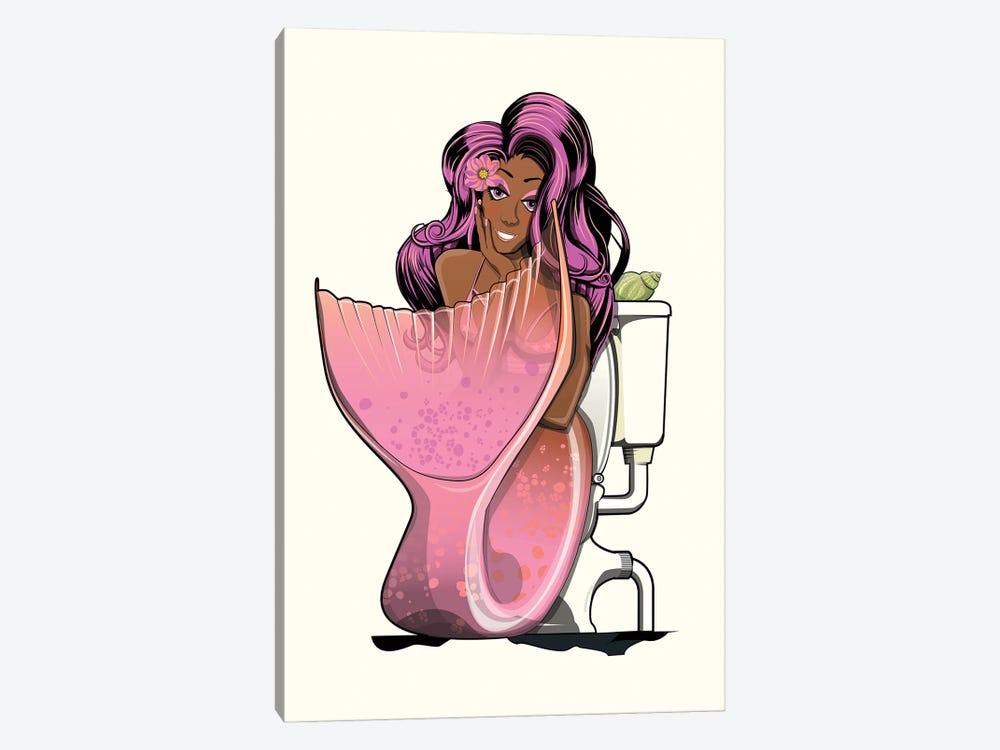 Mermaid Toilet by WyattDesign 1-piece Canvas Art Print
