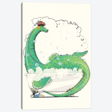 Loch Ness Monster In The Bath  Scottish Canvas Print #WYD148} by WyattDesign Canvas Print