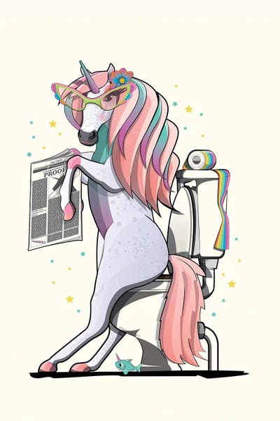 Unicorns: Unicorn On The Toilet by WyattDesign