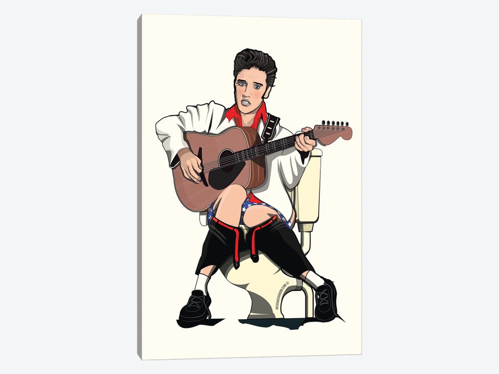 Elvis On The Toilet by WyattDesign 1-piece Canvas Wall Art