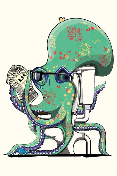 WyattDesign: Octopus On The Toilet by WyattDesign