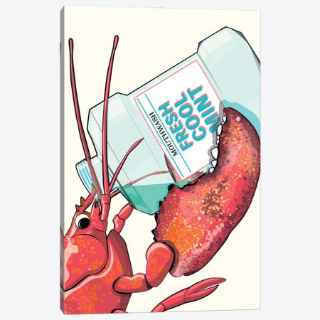 Lobster Dentist Mouthwash Canvas Print #WYD161} by WyattDesign Art Print