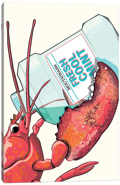 Lobster Dentist Mouthwash Canvas Art Print - WyattDesign