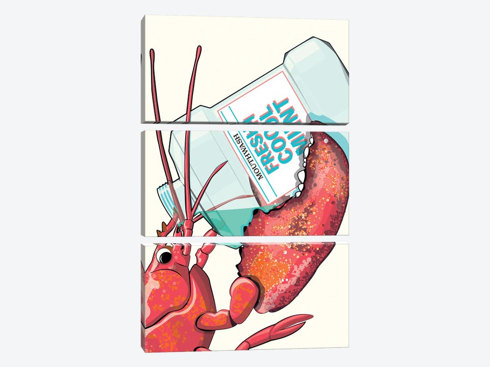 Lobster Dentist Mouthwash by WyattDesign 3-piece Canvas Art