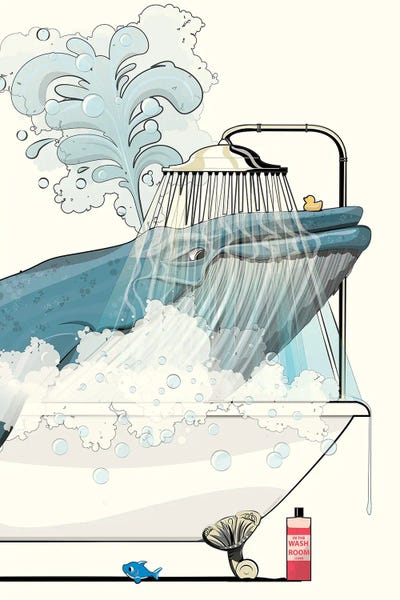 WyattDesign: Blue Whale In The Bath by WyattDesign