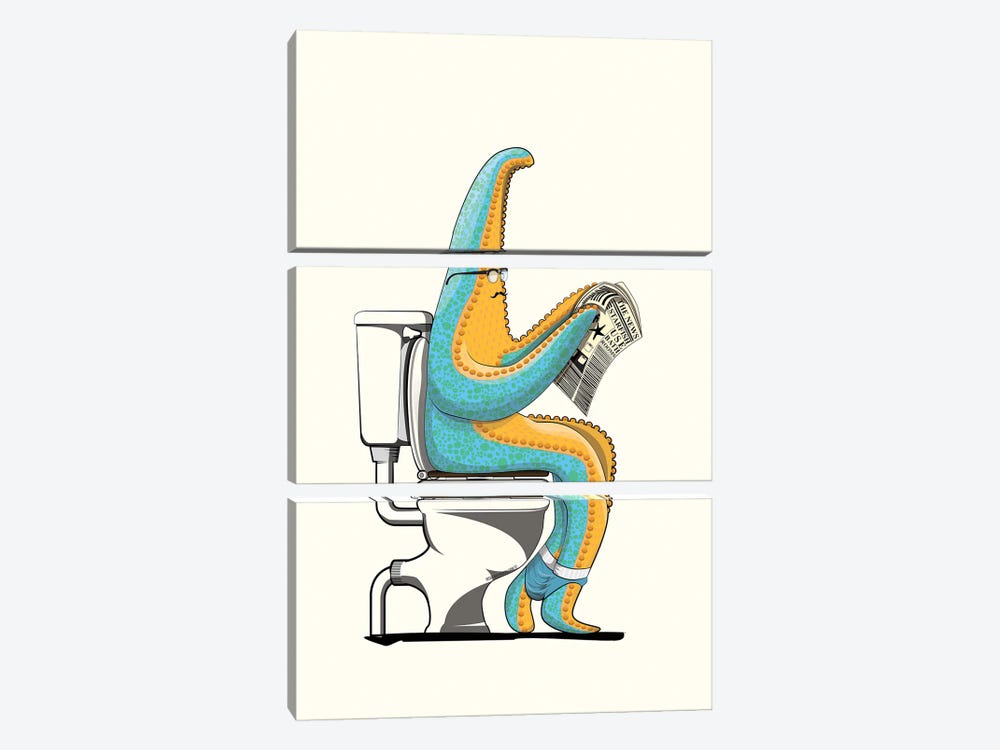 Starfish On The Toilet by WyattDesign 3-piece Canvas Wall Art