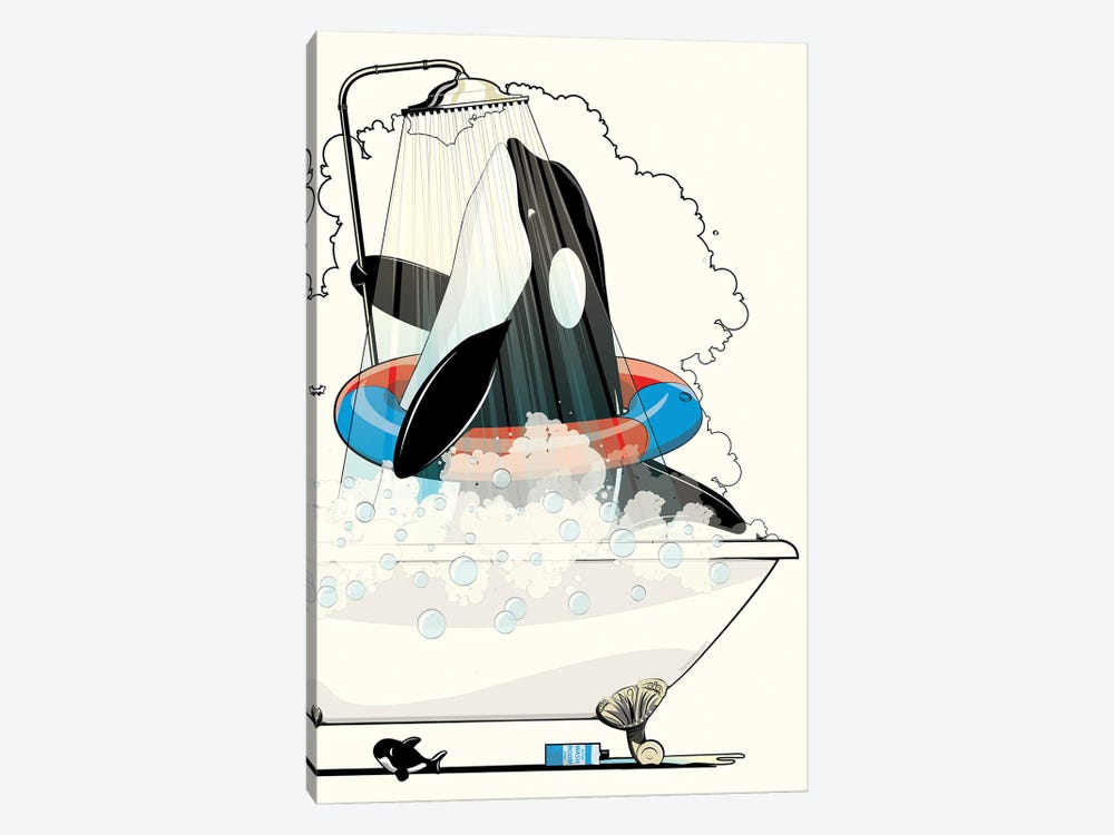 Orca Killer Whale In The Bathtub by WyattDesign 1-piece Canvas Print