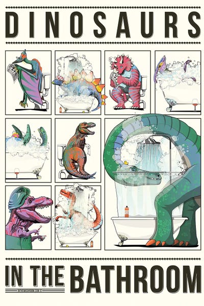 Bathroom Break: Dinosaurs In The Bathroom by WyattDesign