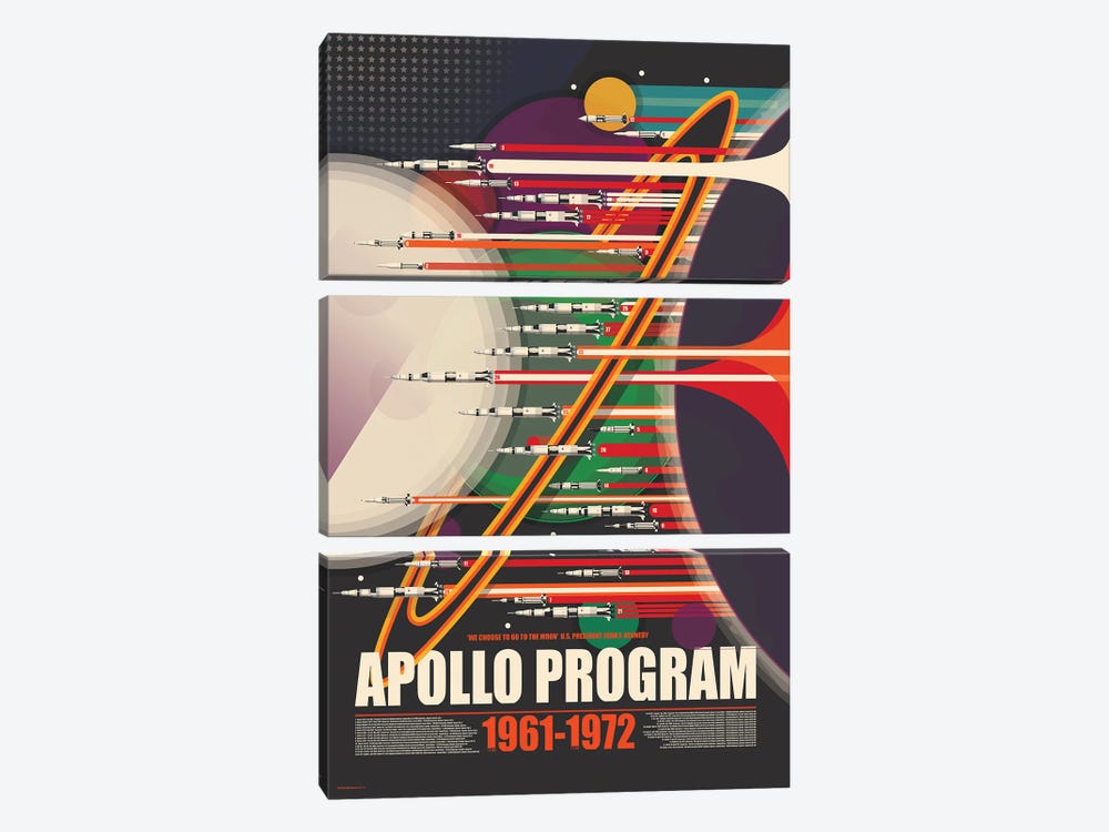 Apollo Program Space Missions by WyattDesign 3-piece Canvas Art Print