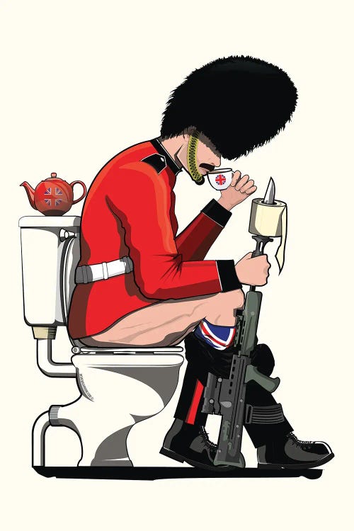 British Soldier On The Toilet Bathroom