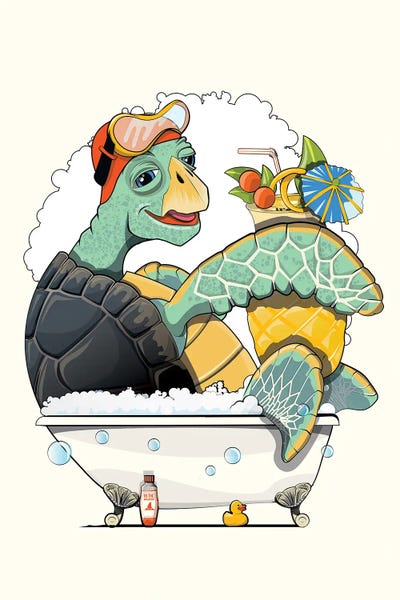 Turtles: Turtle In The Bathtub by WyattDesign