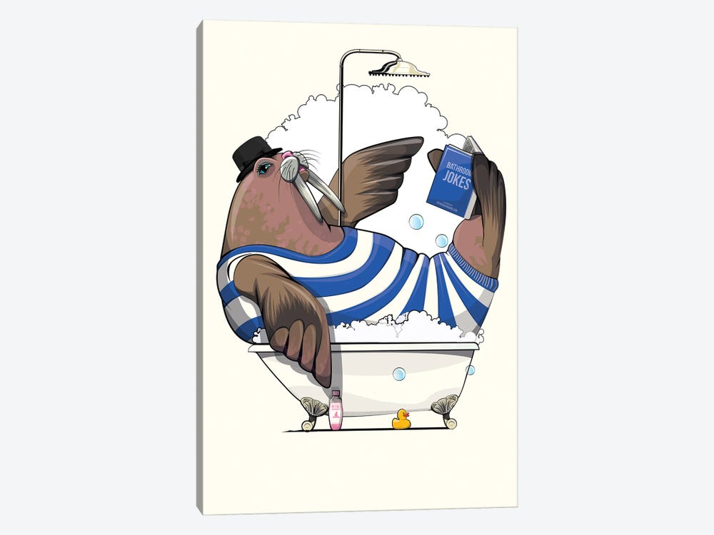 Walrus In The Bathtub by WyattDesign 1-piece Art Print