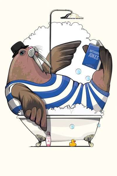 Walruses: Walrus In The Bathtub by WyattDesign
