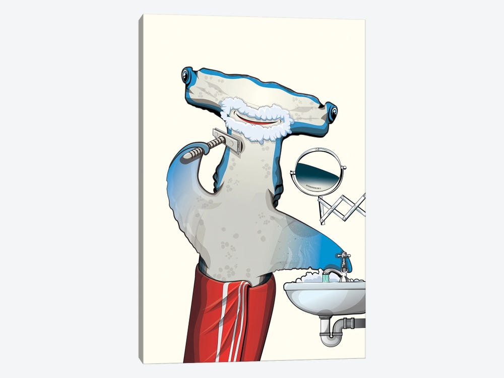 Hammerhead Shark Shaving by WyattDesign 1-piece Art Print
