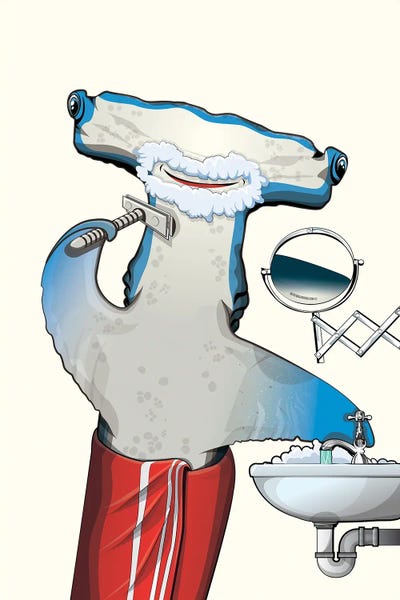 Bathroom Break: Hammerhead Shark Shaving by WyattDesign