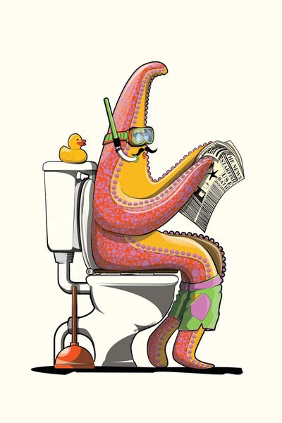 Starfish: Starfish On The Toilet by WyattDesign