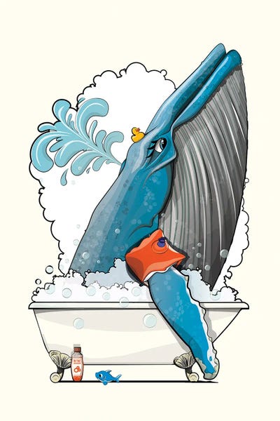 WyattDesign: Blue Whale In The Bathtub by WyattDesign