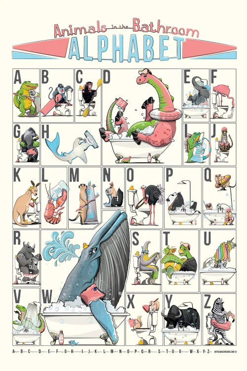Alphabet Animals In The Bathroom
