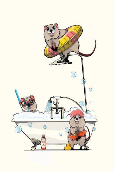 Bathroom Break: Numbat In The Bath by WyattDesign