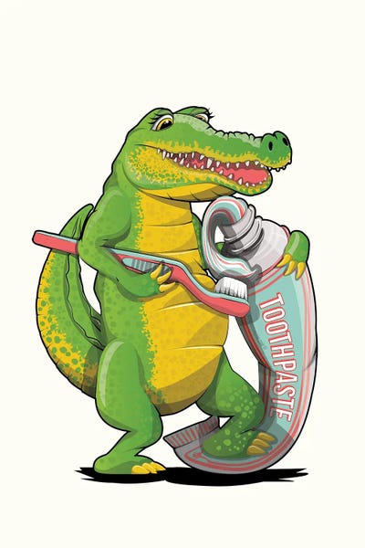 WyattDesign: Crocodile Brushing Teeth by WyattDesign
