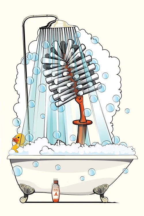 Bathroom Toilet Brush In The Shower by WyattDesign wall art