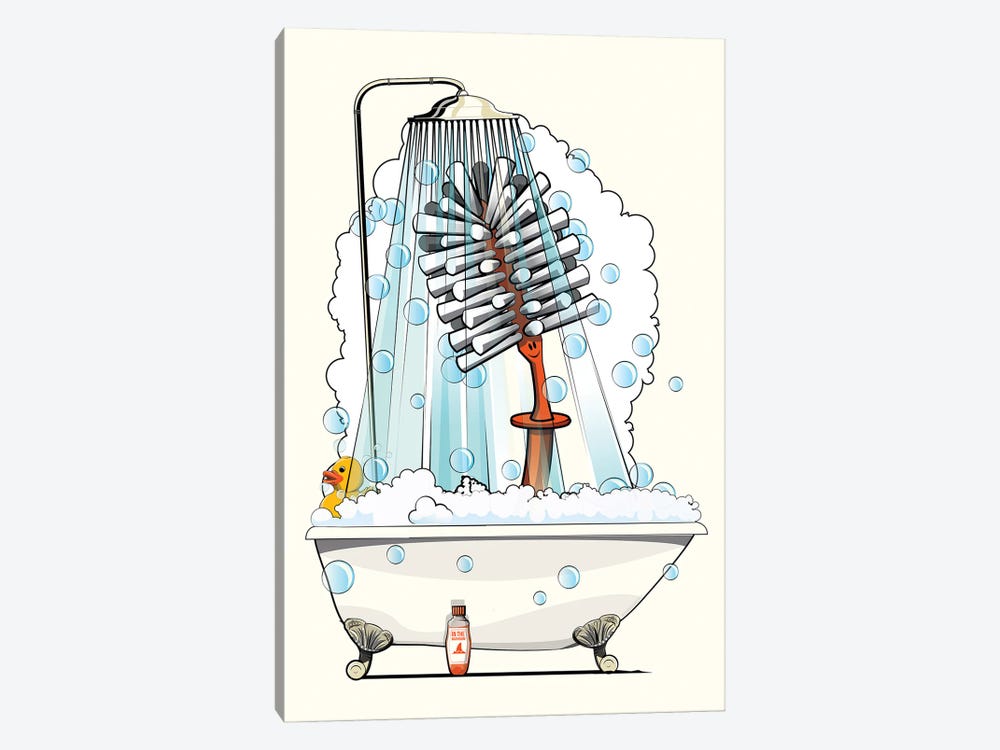 Bathroom Toilet Brush In The Shower by WyattDesign 1-piece Art Print