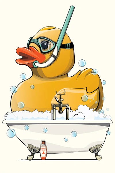 Bathroom Humor: Bathroom Rubber Duck In The Bath by WyattDesign