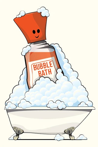 Bubble Bath In The Bath by WyattDesign art print