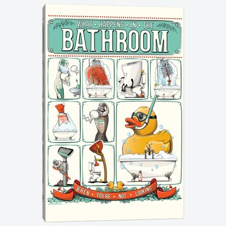 Fun Toilet Humor For Bathroom Canvas Print #WYD208} by WyattDesign Canvas Artwork