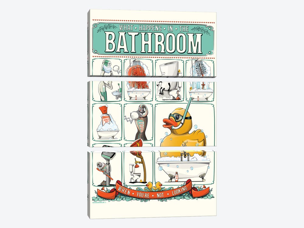 Fun Toilet Humor For Bathroom by WyattDesign 3-piece Art Print