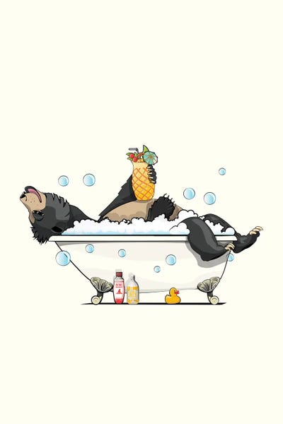 WyattDesign: Sloth Bear In The Bath by WyattDesign