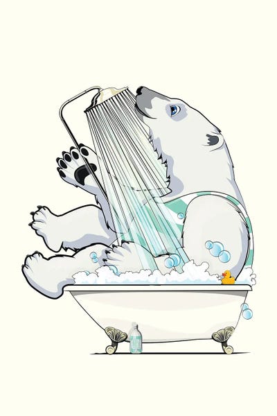 Polar Bears: Polar Bear In The Shower by WyattDesign